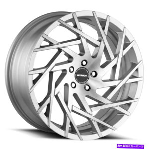 �z�C�[���@4�{�Z�b�g 24x9.5 strada s64 nido 5x115 15�V���o�[�u���b�V���O�z�C�[�������Z�b�g�i4�j72.6 24x9.5 Strada S64 Nido 5x115 15 Silver Brushed Wheels Rims Set(4) 72.6