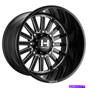 �z�C�[���@4�{�Z�b�g 20x12�G�ΓI��H127�^�C�^��8x6.5/8x165.1 -44�u���b�N�~�����O�z�C�[�������Z�b�g�i4�j125.2 20x12 Hostile H127 Titan 8x6.5/8x165.1 -44 Black Milled Wheels Rims Set(4) 125.2�y���s�A���i�z