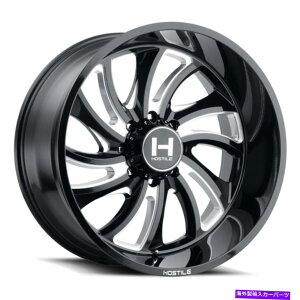 zC[@4{Zbg 24x14GΓIH118f[8x170 -76ubN~OzC[Zbgi4j125.2 24x14 Hostile H118 Demon 8x170 -76 Black Milled Wheels Rims Set(4) 125.2