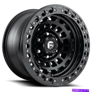 ホイール 4本セット 17x9燃料D101ゼファービードロック6x135 -15マットブラックホイールリムセット(4)87.1 17x9 Fuel D101 Zephyr Beadlock 6x135 -15 Matte Black Wheels Rims Set(4) 87.1