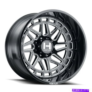 �z�C�[���@4�{�Z�b�g 24x14 Hostile H122 Reaper 8x6.5/8x165.1 -76�u���b�N�~�����O�z�C�[�������Z�b�g�i4�j125�B 24x14 Hostile H122 Reaper 8x6.5/8x165.1 -76 Black Milled Wheels Rims Set(4) 125.�y���s�A���i�z