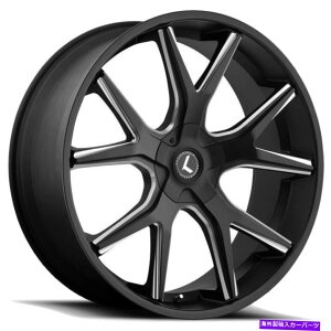 �z�C�[���@4�{�Z�b�g 24x9.5 Kraze KR146 SPLTZ 5x5/5x5.5 18�u���b�N�~���z�C�[�������Z�b�g�i4�j87 24x9.5 Kraze KR146 Spltz 5x5/5x5.5 18 Black Milled Wheels Rims Set(4) 87