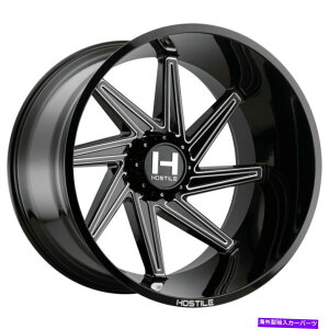 �z�C�[���@4�{�Z�b�g 22x12�G�ΓI��H119 DAGR R 8x180 -44�u���b�N�~�����O�z�C�[�������Z�b�g�i4�j125.2 22x12 Hostile H119 DAGR R 8x180 -44 Black Milled Wheels Rims Set(4) 125.2�y���s�A���i�z