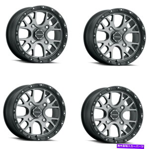 zC[@4{Zbg Zbg4 15 "rWATV 545bJ[TeO[zC[15x7 4x11013mm Set 4 15" Vision ATV 545 Rocker Satin Grey Wheels 15x7 4x110 Rims 13mm