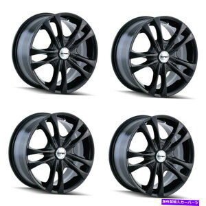 ホイール 4本セット セット4 16 "ツールレンTR22ブラックホイール16x7 5x100 5x4.5リム40mm Set 4 16" Touren TR22 Black Wheels 16x7 5x100 5x4.5 Rims 40mm