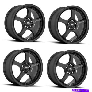 ホイール 4本セット セット4 18 "Motegi RacingMR13118x8サテンブラック5x4.5ホイール45mmリム Set 4 18" Motegi Racing MR131 18x8 Satin Black 5X4.5 Wheels 45mm Rims