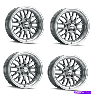 �z�C�[���@4�{�Z�b�g �Z�b�g4 18 ���h���[607�O���[w/�@�B���H���b�v�z�C�[��18x9.5 5x5�g���b�N����6mm Set 4 18 Ridler 607 Grey W/Machined Lip Wheels 18x9.5 5x5 Truck Rims 6mm�y���s�A���i�z