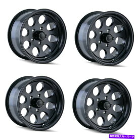 ホイール　4本セット セット4 16 "イオン171マットブラックホイール16x8 5x4.5トラックリム-5mm Set 4 16" Ion 171 Matte Black Wheels 16x8 5x4.5 Truck Rims -5mm