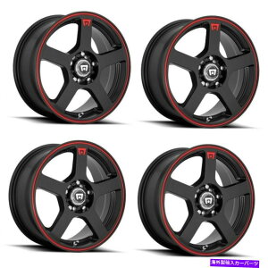 zC[@4{Zbg Zbg4 16 "MOTEGI RACING MR116 16x7ubNbh[VOXgCv4x100/4.5zC[40mm Set 4 16" Motegi Racing MR116 16x7 Black Red Racing Stripe 4X100/4.5 Wheels 40mm