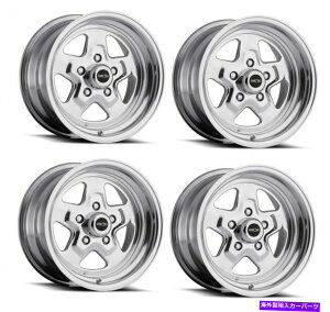 ホイール 4本セット セット4 15 "Vision American Muscle 521H Nitro研磨ホイール15x10 5x4.75リム25mm Set 4 15" Vision American Muscle 521H Nitro Polished Wheel 15x10 5x4.75 Rim 25mm
