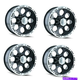 ホイール　4本セット セット4 16 "イオン174ブラック機械加工ホイール16x8 5x135トラックリム-5mm Set 4 16" Ion 174 Black Machined Wheels 16x8 5x135 Truck Rims -5mm