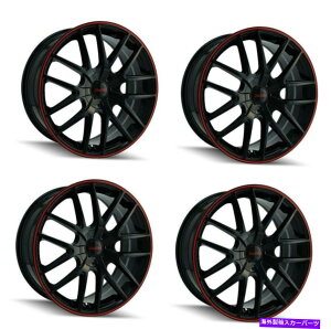 zC[@4{Zbg Zbg4 18 "c[TR60ubN/bhOzC[18x8 5x108 5x4.540mm Set 4 18" Touren TR60 Black/Red Ring Wheels 18x8 5x108 5x4.5 Rims 40mm