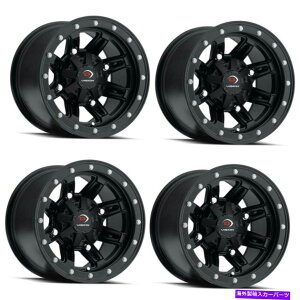 �z�C�[���@4�{�Z�b�g �Z�b�g4 14 Vision ATV 550 FIFE-FIFTY MATTE�u���b�N�z�C�[��14x7 4x110����2.5mm Set 4 14 Vision ATV 550 Five-Fifty Matte Black Wheels 14x7 4x110 Rims 2.5mm�y���s�A���i�z