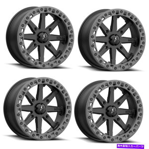 �z�C�[���@4�{�Z�b�g �Z�b�g4 14 MSA�I�t���[�h�z�C�[���YM31 LOK2�T�e���u���b�N�}�b�g�O���[�����O14x7 4x137 WH Set 4 14 MSA Offroad Wheelss M31 LOK2 Satin Black Matte Gray Ring 14x7 4X137 Wh�y���s�A���i�z