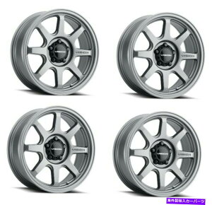 �z�C�[���@4�{�Z�b�g �Z�b�g4 17 �r�W�����I�t���[�h351�t���[�T�e���O���[�z�C�[��17x9 8x6.5�g���b�N����0mm Set 4 17 Vision Off-Road 351 Flow Satin Grey Wheels 17x9 8x6.5 Truck Rims 0mm