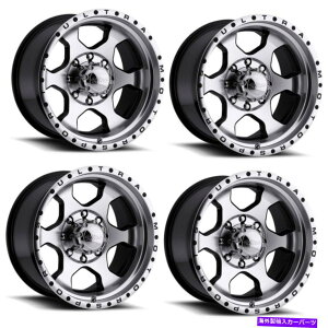 �z�C�[���@4�{�Z�b�g �Z�b�g4 16 �E���g��175U���[�O16x8 8x6.5�_�C�������h�J�b�g�t�F�C�Xw�u���b�N�A�N�Z���g-6mm���� Set 4 16 Ultra 175U Rogue 16X8 8x6.5 Diamond Cut Face w Black Accents -6mm Rims�y���s�A���i�z