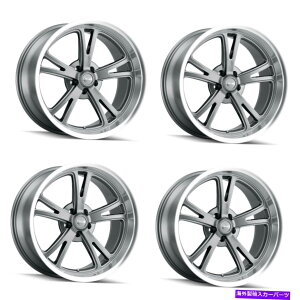 �z�C�[���@4�{�Z�b�g �Z�b�g4 17 ���h���[606�O���[w/�@�B���H���b�v�z�C�[��17x8 5x4.75����0mm Set 4 17 Ridler 606 Grey W/Machined Lip Wheels 17x8 5x4.75 Rims 0mm�y���s�A���i�z