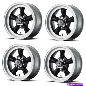 ホイール 4本セット セット4 16 "TORQスラストD VN105Dブラック機械加工リップクラシックリム16x8 5x4.5 -12mm Set 4 16" Torq Thrust D VN105D Black Machined Lip Classic Rims 16x8 5x4.5 -12mm