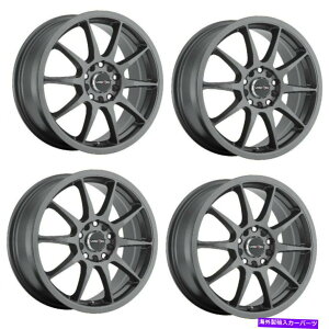 �z�C�[���@4�{�Z�b�g �Z�b�g4 17 �r�W�����X�g���[�g425�x�C���K�����^���z�C�[��17x7 5x100����38mm Set 4 17 Vision Street 425 Bane Gunmetal Wheels 17x7 5x100 Rims 38mm�y���s�A���i�z