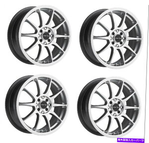 zC[@4{Zbg Zbg4 16 "rWXg[g425xCnCp[Vo[zC[16x7 5x10038mm Set 4 16" Vision Street 425 Bane Hyper Silver Wheels 16x7 5x100 Rims 38mm