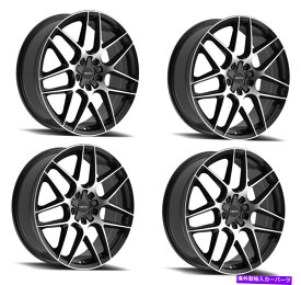 ホイール　4本セット セット4 18 "Motiv 435MBフォイル18x8 5x100/112グロスブラック機械加工ホイール42mmリム Set 4 18" Motiv 435MB Foil 18X8 5x100/112 Gloss Black Machined Wheels 42mm Rims