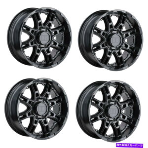 �z�C�[���@4�{�Z�b�g �Z�b�g4 18 ���x��8�X�����O�V���b�g�}�b�g�u���b�N18x9 8x6.5�z�C�[��0mm 8���O�g���b�N���� Set 4 18 Level 8 Slingshot Matte Black 18x9 8x6.5 Wheels 0mm 8 Lug Truck Rims�y���s�A���i�z
