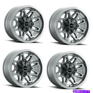 zC[@4{Zbg Zbg4 12 "Vision ATV 416 SE7ENK^zC[12x8 4x156-10.2mm Set 4 12" Vision ATV 416 Se7en Gunmetal Wheels 12x8 4x156 Rims -10.2mm