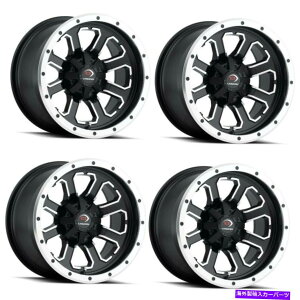 zC[@4{Zbg Zbg4 12 "rWATV 548iߊubN@BHzC[12x8 4x4-10.2mm Set 4 12" Vision ATV 548 Commander Black Machined Wheels 12x8 4x4 Rims -10.2mm