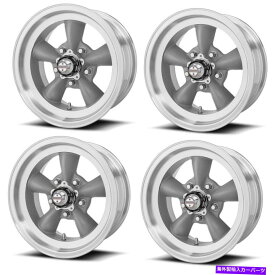 ホイール　4本セット セット4 16 "アメリカンレーシングヴィンテージVN105 TORQスラストグレイマッハ16x8 5x4.75 -12mm Set 4 16" American Racing Vintage VN105 Torq Thrust Gray Mach 16x8 5x4.75 -12mm