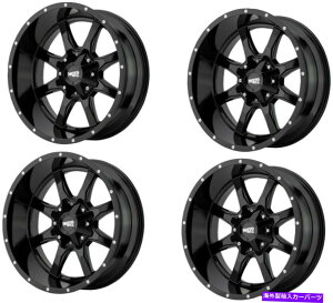 �z�C�[���@4�{�Z�b�g �Z�b�g4 17 Moto Metal Mo970 Gloss Black with Milled Lip 17x8 8x6.5�z�C�[��0mm���� Set 4 17 Moto Metal MO970 Gloss Black With Milled Lip 17x8 8X6.5 Wheels 0mm Rim�y���s�A���i�z