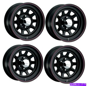 zC[@4{Zbg Zbg4 16 "y[T[342bubNfCgi16x7 5x4.5ԂƐ̃XgCv0mm Set 4 16" Pacer 342B Black Daytona 16x7 5x4.5 Black w/ Red & Blue Stripes 0mm