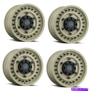 ホイール 4本セット セット4 16 "ブラックサイアーモリーデザートサンド16x8 6x5.5ホイール-10mmトラックSUVリム Set 4 16" Black Rhino Armory Desert Sand 16x8 6x5.5 Wheels -10mm Truck SUV Rim