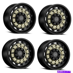 zC[@4{Zbg Zbg4 16 "ubNTC̃A[Zi16x8ubN6x5.5zC[-10mmtg Set 4 16" Black Rhino Arsenal 16x8 Sand On Black 6x5.5 Wheels -10mm Lifted Rims