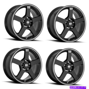 �z�C�[���@4�{�Z�b�g �Z�b�g4 17 motegi fs5�O���X�u���b�N�@�B���H�t�����W17x7 5x100/4.5�z�C�[��40mm���� Set 4 17 Motegi FS5 Gloss Black Machined Flange 17x7 5X100/4.5 Wheels 40mm Rim�y���s�A���i�z