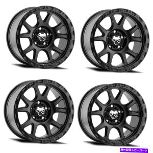 �z�C�[���@4�{�Z�b�g �Z�b�g4 17 MAMBA 599B M27 17x9 5x5�}�b�g�u���b�N�z�C�[��-12mm���t�g�����W�[�v�����p Set 4 17 Mamba 599B M27 17x9 5x5 Matte Black Wheels -12mm For Lifted Jeep Rims�y���s�A���i�z