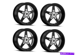 ホイール 4本セット セット4 15 "ビジョンアメリカンマッスル571スポーツスターIIグロスブラック15x10 5x4.5 0mm Set 4 15" Vision American Muscle 571 Sport Star II Gloss Black 15x10 5x4.5 0mm