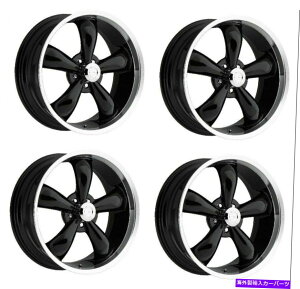 zC[@4{Zbg Zbg4 17 "rW}bX142WFhOXubN}Vbv17x7 5x1156mm Set 4 17" Vision Muscle 142 Legend Gloss Black Machined Lip 17x7 5x115 Rims 6mm