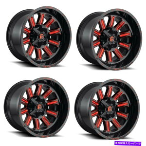 �z�C�[���@4�{�Z�b�g �Z�b�g4 15 Fuel 1PC D621 Hardline Black Red Tinted 15x8 5x4.5/4.75�z�C�[��-18mm Set 4 15 Fuel 1PC D621 Hardline Black Red Tinted 15x8 5X4.5/4.75 Wheels -18mm�y���s�A���i�z