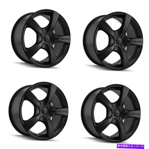 ホイール 4本セット セット4 16 "ツールレンTR9マットブラックホイール16x7 5x100 5x4.5リム42mm Set 4 16" Touren TR9 Matte Black Wheels 16x7 5x100 5x4.5 Rims 42mm