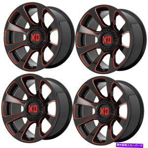 zC[@4{Zbg Zbg4 20 "XD XD854qF20x10ubN~hbh`g6x135/5.5zC[-18mm Set 4 20" XD XD854 Reactor 20x10 Black Milled Red Tint 6X135/5.5 Wheels -18mm