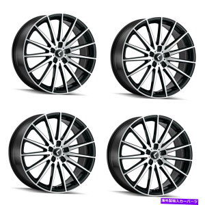 ホイール 4本セット セット4 20 "KrazeStunna Black/機械加工ホイール20x8.5 5x4.5 Rims 38mm Set 4 20" Kraze Stunna Black/Machined Wheels 20x8.5 5x4.5 Rims 38mm