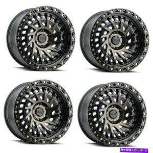 zC[@4{Zbg Zbg4 17 "ubNTCVb_[ubNw/@BHꂽÂF17x9 6x5.5 -12mm Set 4 17" Black Rhino Shredder Black w/ Machined Dark Tint 17x9 6x5.5 -12mm Rims