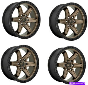 ホイール 4本セット セット4 17 "燃料D699キッカー17x9ブロンズW/ブラックリング6x4.5 +12mmトラックホイール Set 4 17" Fuel D699 Kicker 17x9 Bronze w/ Black Ring 6x4.5 +12mm Truck Wheels