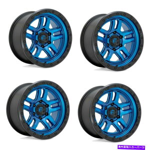 zC[@4{Zbg Zbg4 17 "R1PC D790eF̐OO17x9 6x5.5zC[-12mm Set 4 17" Fuel 1PC D790 Ammo Blue With Black Lip 17x9 6X5.5 Wheels -12mm Rim