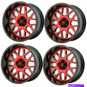 �z�C�[���@4�{�Z�b�g �Z�b�g4 20 XD XD820�O���l�[�h20x10�u���b�N�}�V�����b�h�N���A5x5.0�z�C�[��-24mm���� Set 4 20 XD XD820 Grenade 20x10 Black Machined Red Clear 5X5.0 Wheel -24mm Rims�y���s�A���i�z