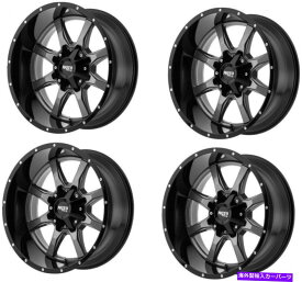 ホイール　4本セット セット4 20 "MOTO METALMO970グレーブラックリップホイール20x10 8x170 -24mmリフトフォード Set 4 20" Moto Metal MO970 Grey Black Lip Wheels 20x10 8x170 -24mm Lifted Ford