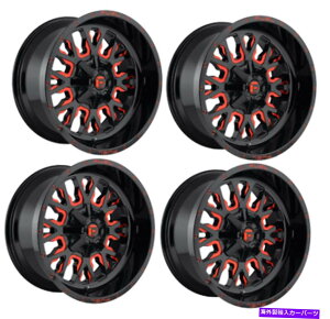 �z�C�[���@4�{�Z�b�g �Z�b�g4 18 �R��D612�X�g���[�N18x9�u���b�Nw/�Ԃ��F����6x135 6x5.5�z�C�[��-12mm���� Set 4 18 Fuel D612 Stroke 18x9 Black w/ Red Tint 6x135 6x5.5 Wheels -12mm Rims�y���s�A���i�z