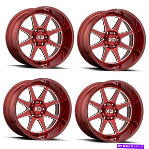 �z�C�[���@4�{�Z�b�g �Z�b�g4 22 XD XD844�p�C�N�u���V�����������H�A�N�Z���g22x10 8x170�z�C�[��-18mm Set 4 22 XD XD844 PIKE Brushed Red With Milled Accent 22x10 8X170 Wheels -18mm�y���s�A���i�z
