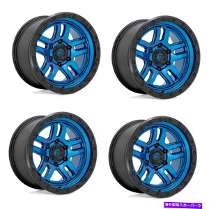 zC[@4{Zbg Zbg4 17 "R1PC D790eF̐OO17x9 6x135zC[-12mm Set 4 17" Fuel 1PC D790 Ammo Blue With Black Lip 17x9 6X135 Wheels -12mm Rim