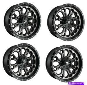�z�C�[���@4�{�Z�b�g �Z�b�g4 17 Fuel Crush D561���@�B���H�g���b�N�z�C�[��17x9 6x135 6x5.5 +01mm Set 4 17 Fuel Crush D561 Black Machined Truck Wheels 17x9 6x135 6x5.5 +01mm